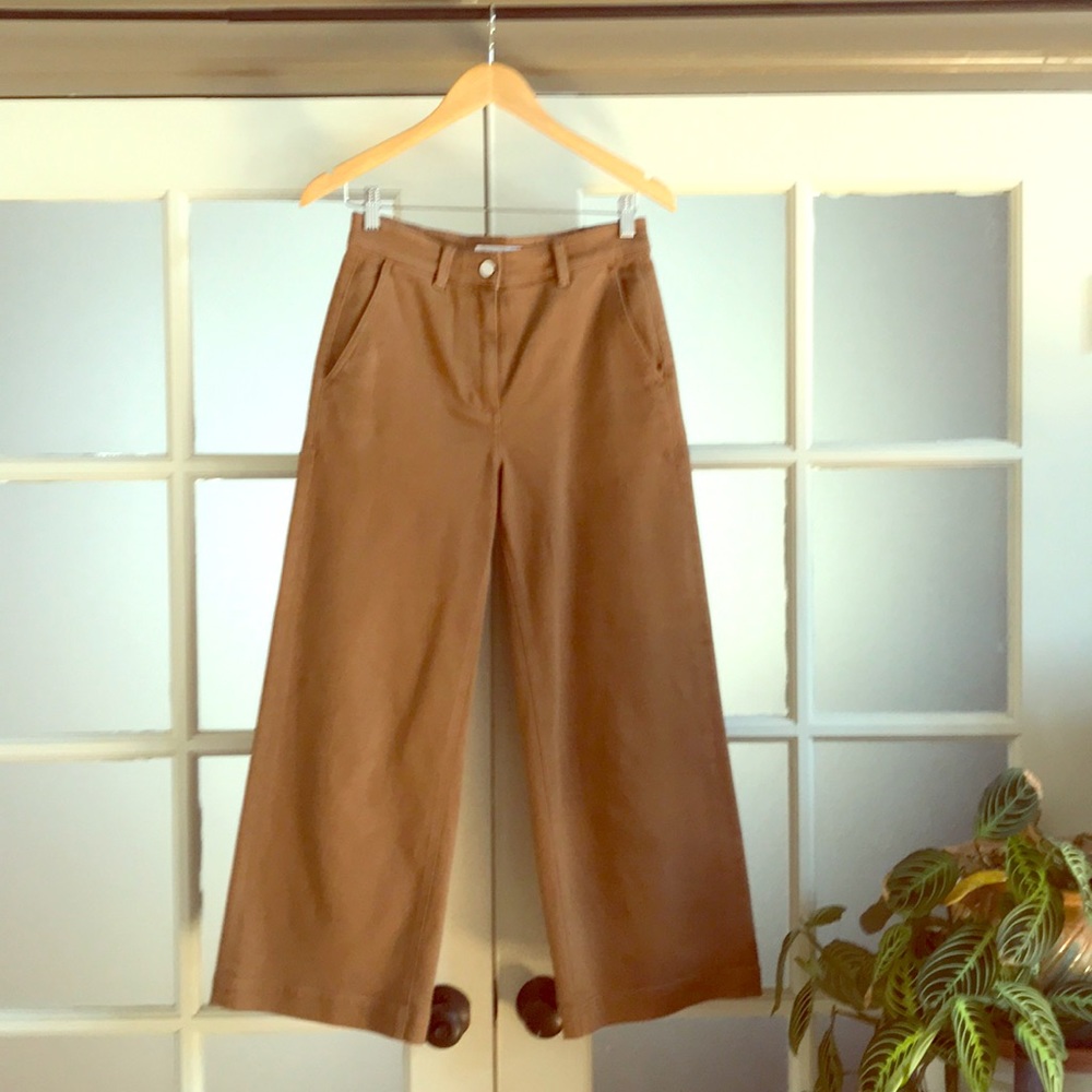 High rise wide leg cotton Everlane ankle pant